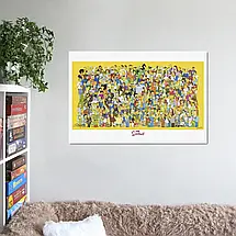 Плакат "Сімпсони, всі персонажі мультфільму, Simpsons", 40×60см, фото 2