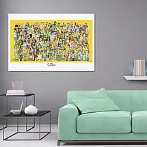 Плакат "Сімпсони, всі персонажі мультфільму, Simpsons", 40×60см, фото 2