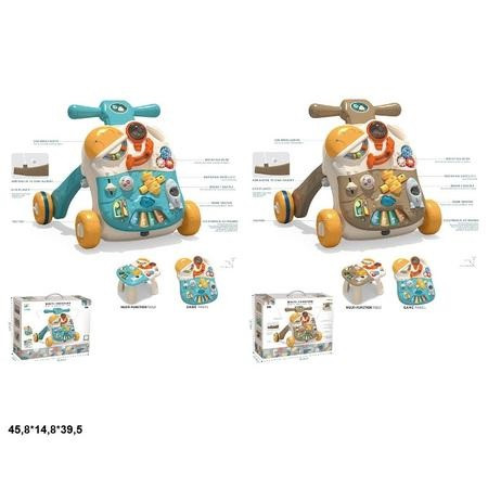 Каталка ігровий центр Перші кроки 2 в 1 батарейки, музика, світло.2 кольори в коробці 45,8*14,8*39,5 см