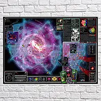 Плакат "Вархаммер 40000, карта галактики, Warhammer 40000", 43×60см