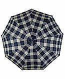 Парасолька автомат Lantana LAN952 на 9 спиць у клітку Темно-синій, фото 2