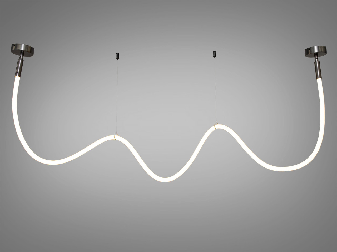 Стильна LED люстра шланг серії "Роуплайт", колір чорний хром, 28 W 9610-2500BHR-LS