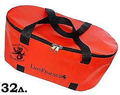 Сумка LionFish.sub Герметичне Складне Відро Рибакам, Мисливцям при перевезенні, зберіганні риби, 32л.ПВХ/ЧЕРВОНЕ