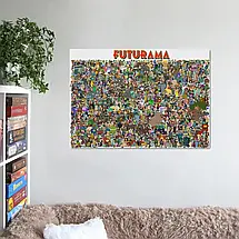 Плакат "Футурама, головні персонажі, Futurama", 43×60см, фото 2