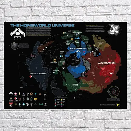 Плакат "Карта всесвіту гри Homeworld", 43×60см, фото 2