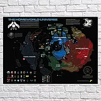 Плакат "Карта игровой вселенной Homeworld", 43×60см