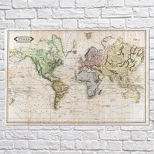 Плакат "Мапа світу (1831), World Map, Daniel Lizars", 40×60см