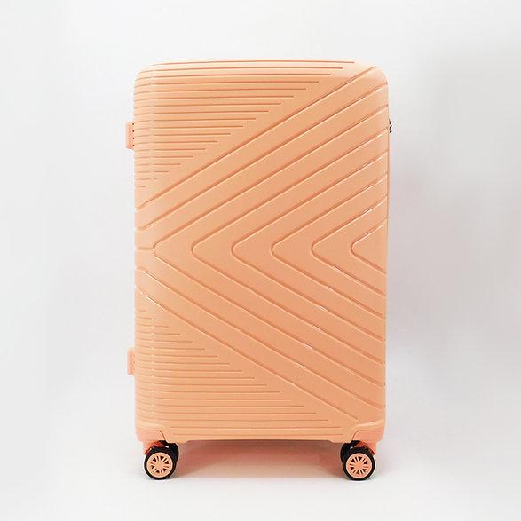 Валіза дорожня 3 в 1 трійка на колесах поліпропілен у різних кольорах Cans Персикова, фото 1