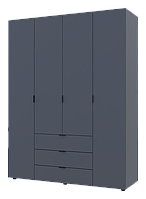 Распашной шкаф для одежды Doros Гелар Графит 4 ДСП 155х49,5х203,4 (80737075)