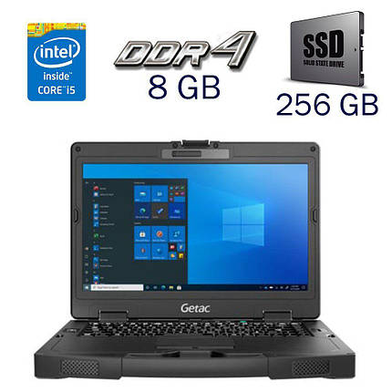 Новий захищений ноутбук Getac S410 G4/ 14" (1366x768) Сенсорний/ Core i5-1135G7/ 8 GB RAM/ 256 GB SSD/ Iris Xe, фото 1