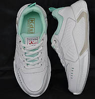 Размеры 37, 38  Демисезонные кожаные кроссовки на подошве из пены, белые, полноразмерные  Kadi 332-1