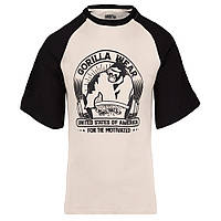 Gorilla Wear, Футболка с удлиненным рукавом (3\4 Logan Oversized T-Shirt Beige/Black) ( XXXL )