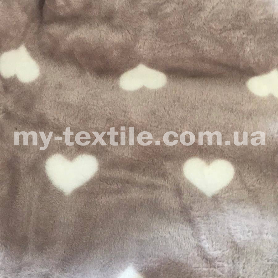 Махра двостороння Серця на бежевому, фото 1