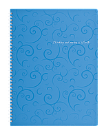Тетрадь на упруг. Barocco А4, 80 л, кл., голубой, пласт.обкл.BM.2446-614