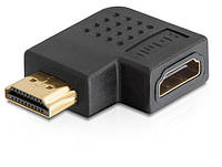 Перехідник моніторний Delock HDMI M F (адаптер) 90°вправо v1.3 Gold чорний (70.06.5076) GB, код: 7453979