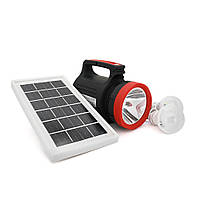 Переносний ліхтар LX-1902+Solar, 3 режими, сонячна панель, вбудований акум 7200mAh, 2 лампочки 3 W, СЗП, від
