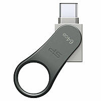 Флеш-накопичувач Silicon Power USB 64G usb3.1+TypeC DriveMobile C80 Silver (SP064GBUC3C80V1S)