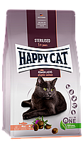 Сухой корм для стерилизованных кошек и котов Happy Cat Adult Sterilised Atlantic Lanch с лосо UK, код: 7829043