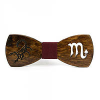 Дерев'яна Краватка Метелик Gofin Знак Зодіака Скорпіон Gbdh-8291 KB, код: 2341369