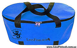 Складне Відро LionFish.sub Сумка для риболовлі, Охоти, Походів - Овальне, 32л СИНЬОГО КОЛЬОРУ