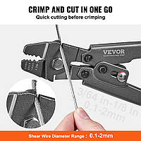 Обтискні плоскогубці VEVOR плоскогубці для кабельних наконечників 0,1-2,2 мм, плоскогубці для обтиску дроту, плоскогубці для