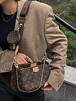 LV Multi Pochette Total Brown 23х15х6 женские сумочки и клатчи высокое качество