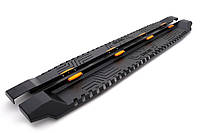 Бокові пороги Dakar V1 з LED (2 шт, метал) для Toyota Hilux 2015- рр