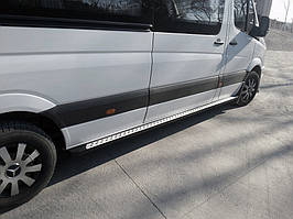Бокові пороги DOT-Line (2 шт., Алюм.) довга база для Mercedes Sprinter W906 2006-2018 рр
