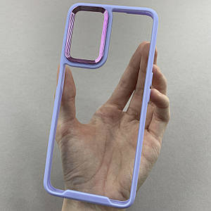 Чохол для Oppo A54 прозорий з бортиком для камери чохол на телефон оппо а54 бузковий k6h