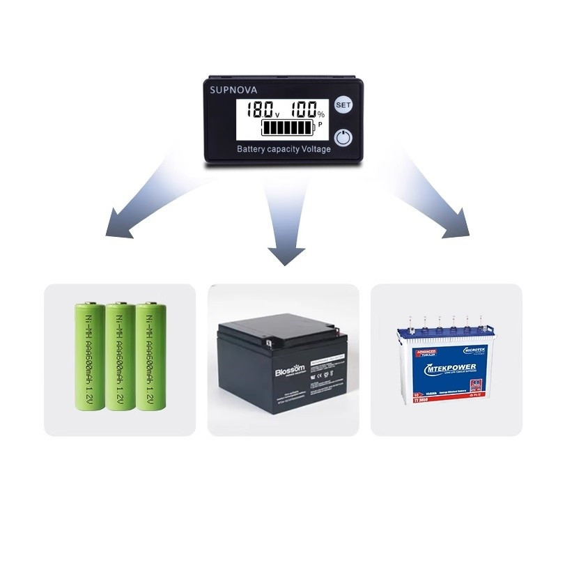 Індикатор рівня акумулятора 8-100 В білий екран, фото 1