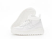 Жіночі зимові кросівки Nike Air Force 1 Luxe GORE-TEX White Найк Гор-Текс високі білі шкіра хутро осінь єврозима, фото 5