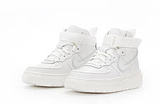 Жіночі зимові кросівки Nike Air Force 1 Luxe GORE-TEX White Найк Гор-Текс високі білі шкіра хутро осінь єврозима, фото 4