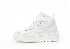 Жіночі зимові кросівки Nike Air Force 1 Luxe GORE-TEX White Найк Гор-Текс високі білі шкіра хутро осінь єврозима, фото 3