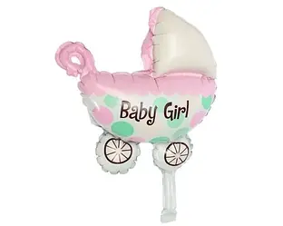Фольгована куля мініфігура Коляска "Baby Girl"