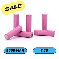 Аккумулятор 18650 Battery Usage 3.7v 5000mAh PINK Литиевая аккумуляторная батарея