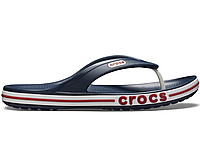 Crocs Byaband Flip Navy Original унисекс, Оригинальные кроксы вьетнамки темно синие мужские с коробкой