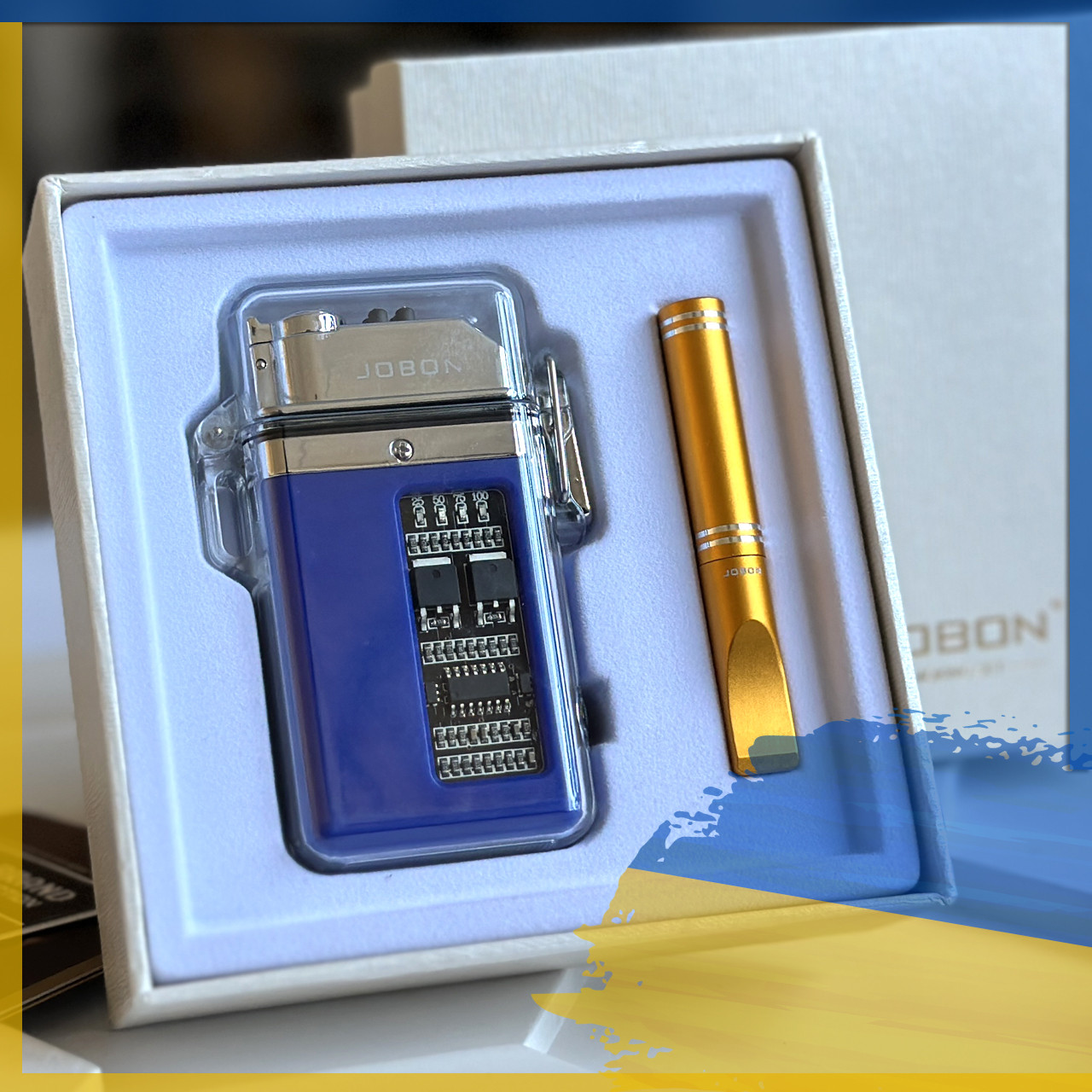 Електронна запальничка з ліхтариком USB Lighter електро запальничка з мундштуком у подарунковому пакованні (A33708S)