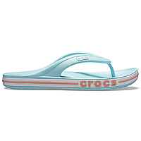 Crocs Bayaband Flip Ice Blue Melon Original женские, Оригинальные кроксы вьетнамки голубые с коробкой женские