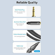 Кабель Audio 3.5 мм-3.5мм Vention TRS 2xM/F Cotton Braided 0.3 m Black (BHFBY), фото 4