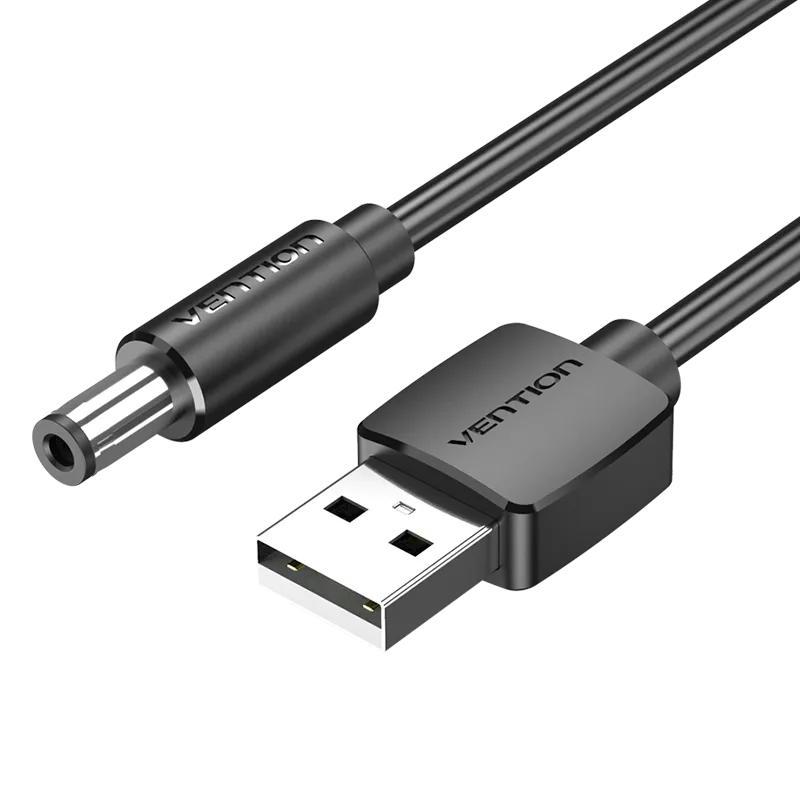 Кабель USB-DC5.5mm Vention PVC 5V 3A 1m Black (CEYBF)