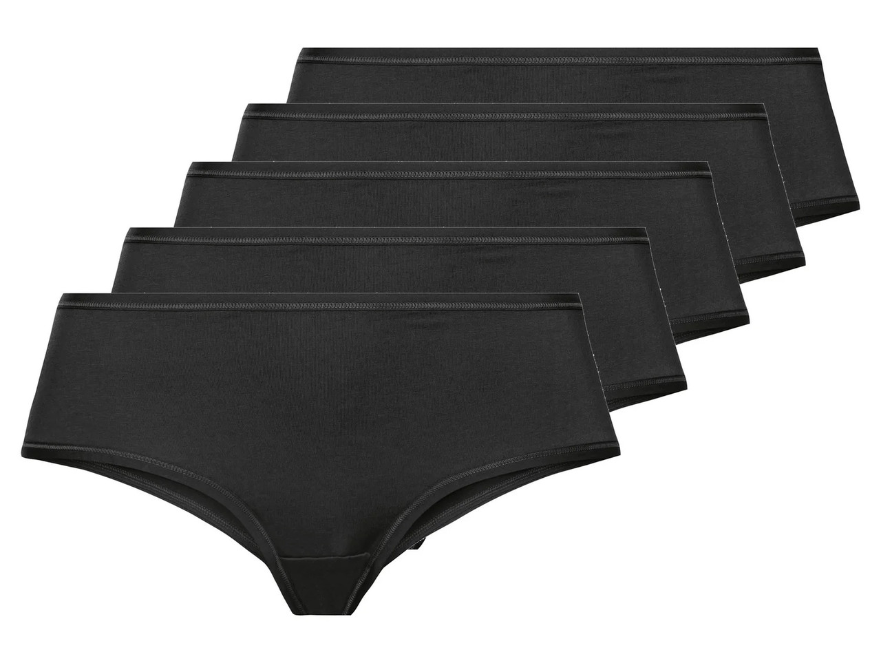 Комплект жіночих трусиків із 5 штук, розмір L/XL, колір чорний