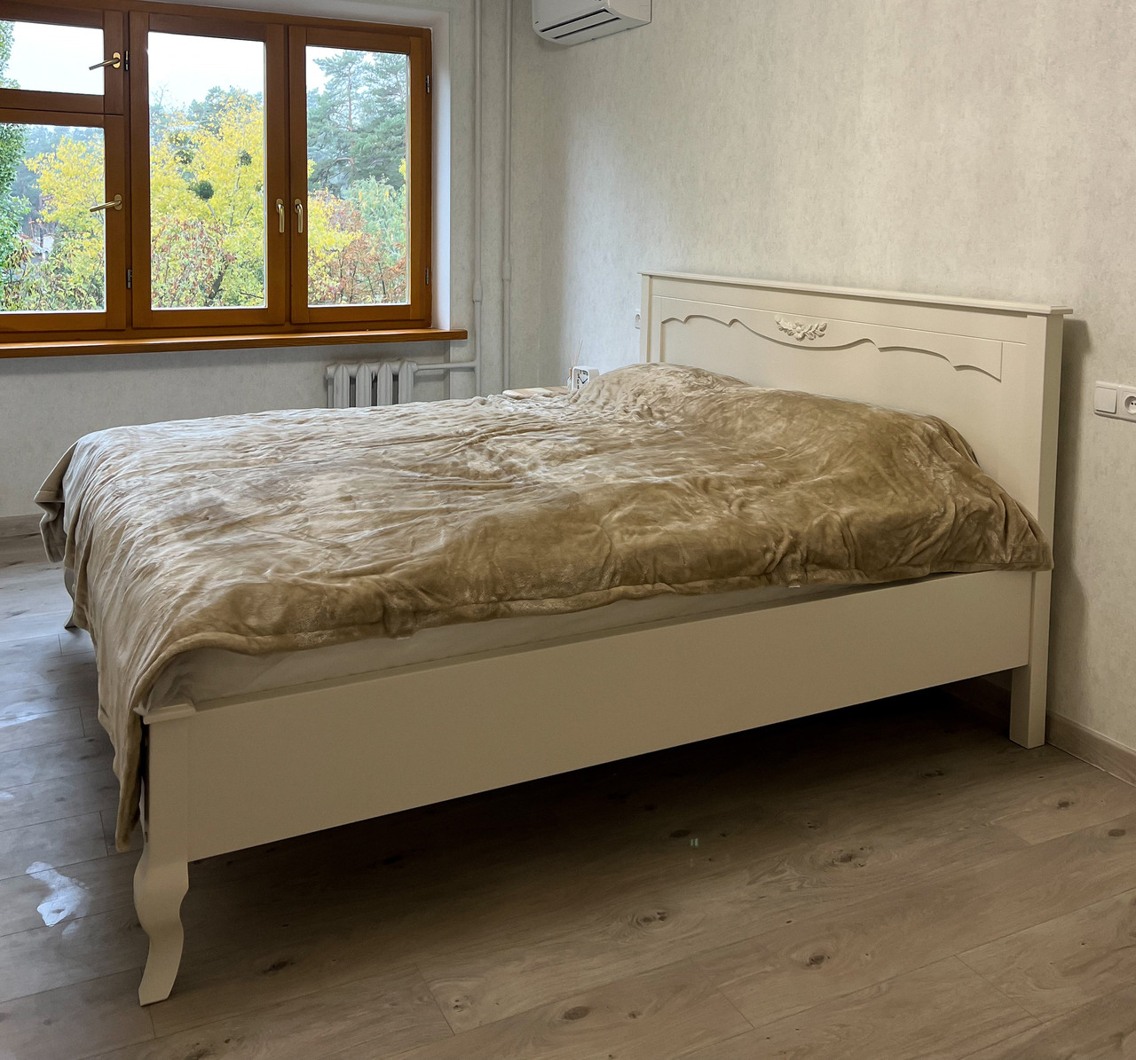 Ліжко "Моне 2" з натурального дерева в білому кольорі, фото 1