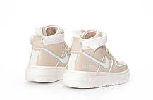 Жіночі зимові кросівки Nike Air Force 1 Luxe GORE-TEX Beige Найк Гор-Текс високі бежеві шкіра хутро осінь єврозима, фото 6