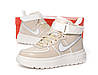 Жіночі зимові кросівки Nike Air Force 1 Luxe GORE-TEX Beige Найк Гор-Текс високі бежеві шкіра хутро осінь єврозима, фото 7
