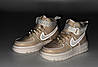Жіночі зимові кросівки Nike Air Force 1 Luxe GORE-TEX Beige Найк Гор-Текс високі бежеві шкіра хутро осінь єврозима, фото 11