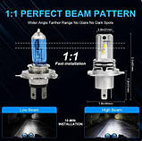 MINI Bi LED лампа H4 з обманкою , ВУЗЬКИЙ ДІОД, ПРАВИЛЬНИЙ ПУЧОК СВІТЛА, (на ближнє-дальнє світлоло ) 1шт, фото 2