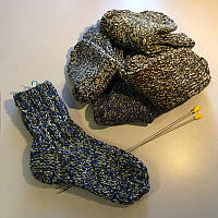 Носки зимние шерсть теплые высокие ручная вязка размер 40-46р