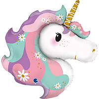 Фольгована кулька велика фігура Єдиноріг 74х82см Grabo
