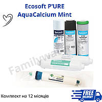 Комплект картриджей Ecosoft P URE AquaCalcium Mint 12 мес. с мембраной Н20 System TLC 1812-75(комплект осмо)