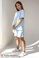 Летний костюм FREEDOM шорты + футболка для беременных и кормящих, голубой L